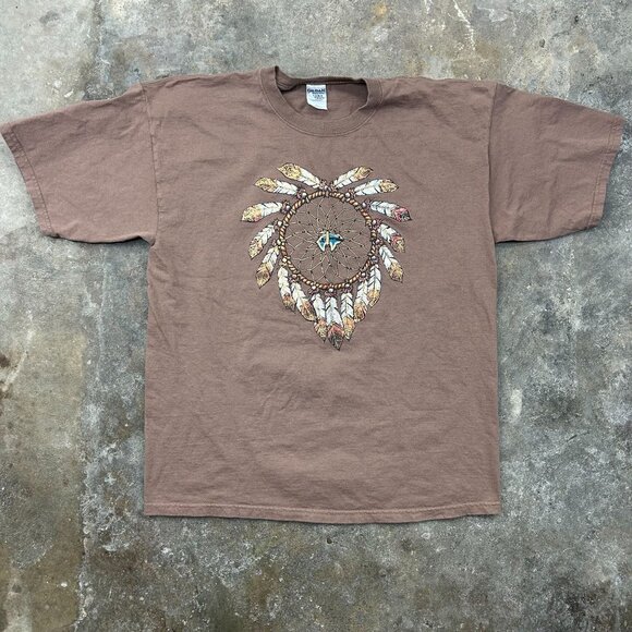 Vintage Dreamcatcher Graphic Tee Mens XL Short Sleeve Native Aztec Southwest y2k - Picture 1 of 8